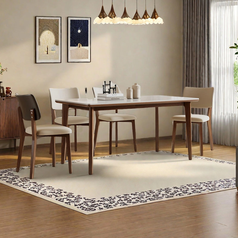 Simple style thick desktop dining table, 29.53"H x 55.12"L x 31.5"W