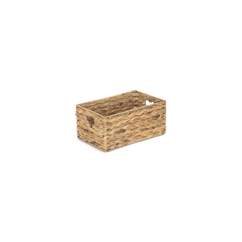 Water Hyacinth Wicker Storage Basket, 14cm H x 30cm W x 20cm D