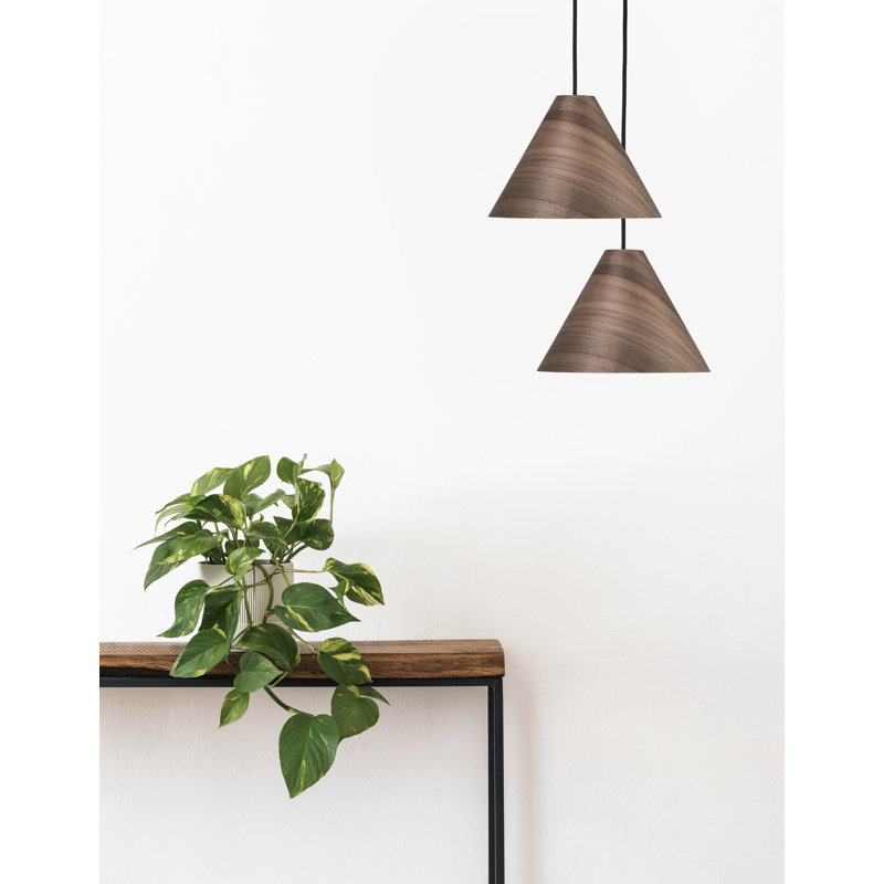 1 - Light Cone Pendant, Dark Walnut Wood