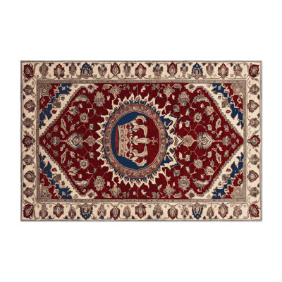 Tapis d'intérieur et d'extérieur rouge Persian