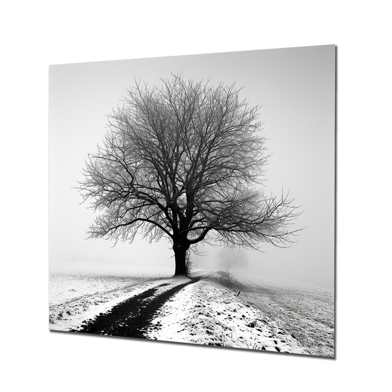 Vierge - arbre, impression murale monochrome, Métal métal, H 30 po x l 30 po x P 1 po