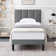 Auxter 47.63'' Steel Bed Frame with Adjustable Upholstered Headboard, No Box Spring Needed