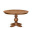 L'ensemble de table à manger 7 pièces se compose d'une table de cuisine ronde et de 6 chaises en similicuir gris foncé avec dossier haut et finition noyer antique.-236690505-236690548-236690550