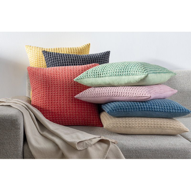 Coussin en coton Kappa, Safran, 22 po x 22 po, Polyester / bourre en polyester