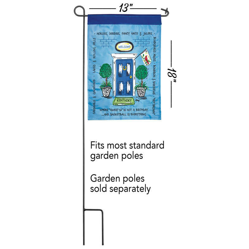 Drapeau de jardin en polyester 18 x 13 po Kentucky