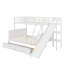 Lit simple superposé au dessus d'un lit double avec 2 tiroirs, glissière, tablettes, échelle-1893177742