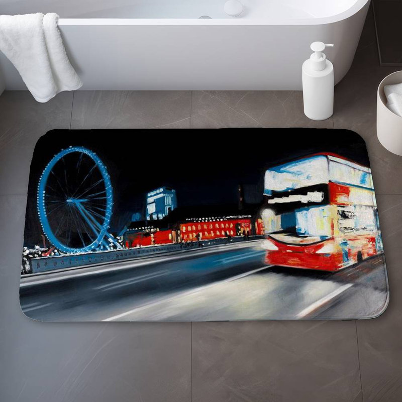Peaks Microfiber Non-Slip Bath Mat