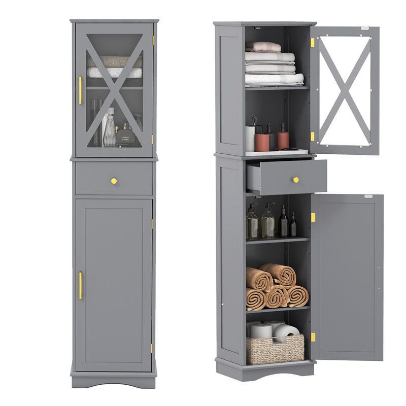 Linen Cabinet, Grey
