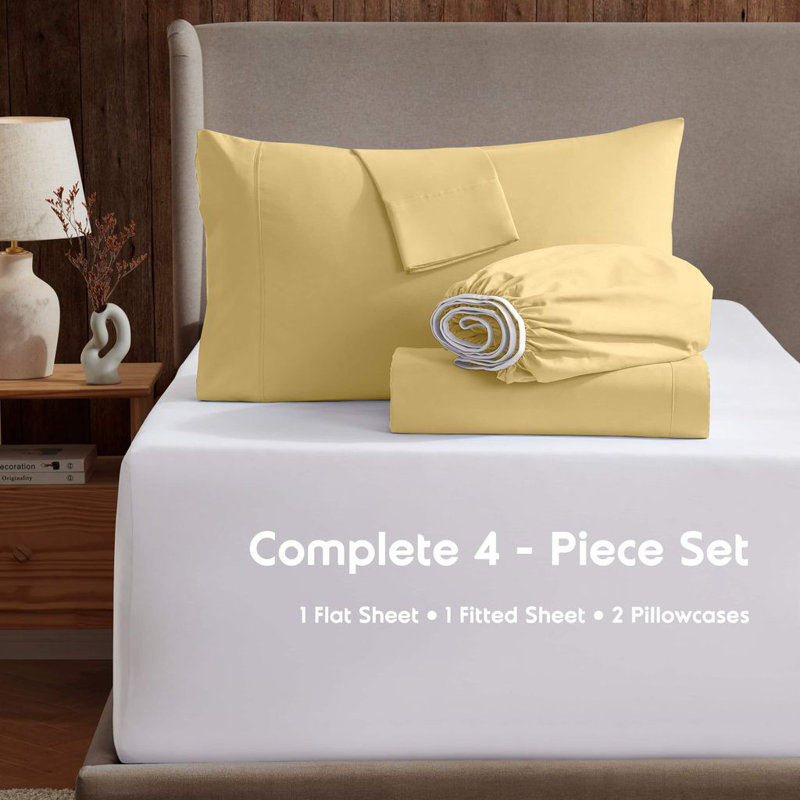 Ensemble de draps ultra doux et respirant Hotel Collection, Jaune moelleux, Très grand séparé