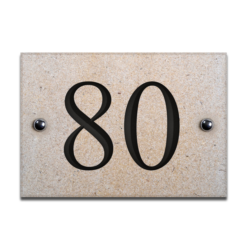 Chebanse 10cm H Stone House Number, Black, 19