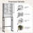 Over The Toilet Storage Cabinet, Freestanding Bathroom Organizer With Tempered Glass Doors, Space Saving Bathroom Shelf, White
