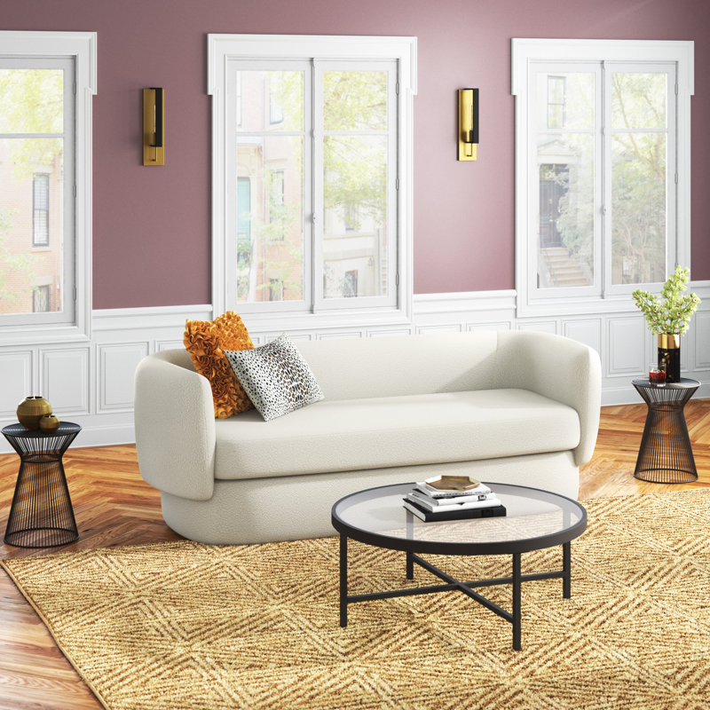 Stetson Upholstered 83'' Sofa, Ivory Boucle