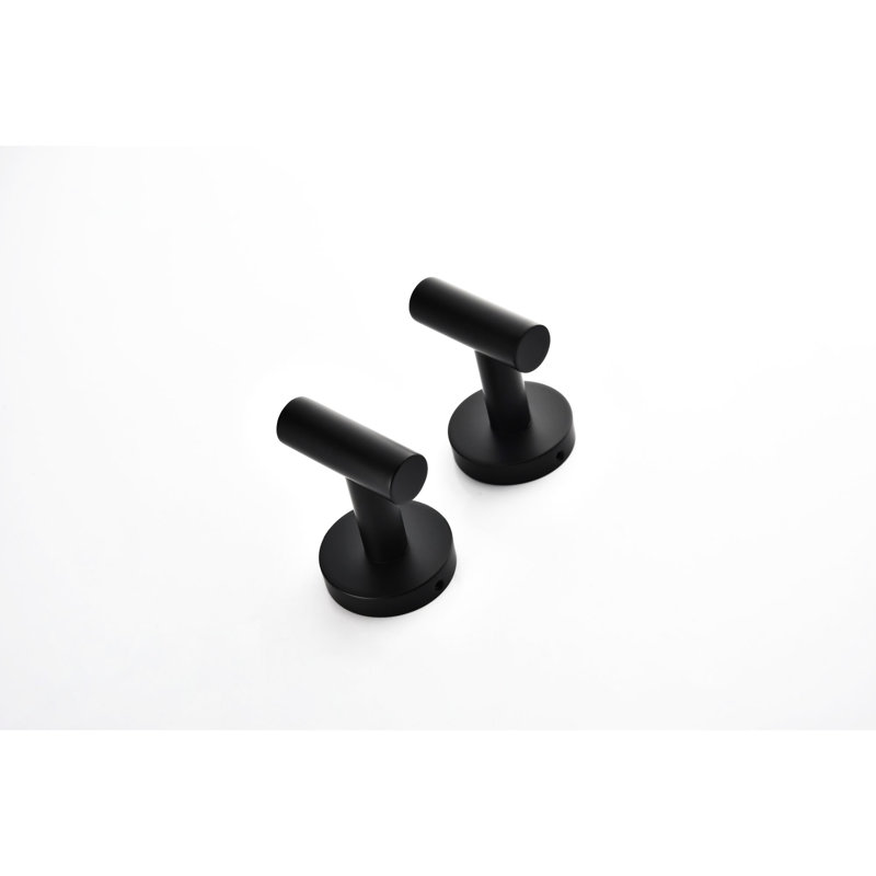 Ensemble de 6 serviettes de bain en acier inoxydable 304 noir mat sans support mural
