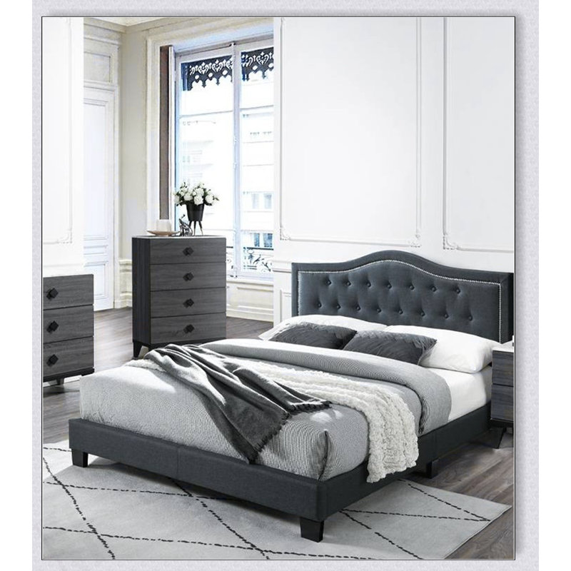 Mobilier de chambre à coucher 1pc, Gris anthracite, Grand lit