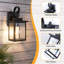 Applique murale d'extérieur 1 lumière en fer trempé noir 1 lumière ETL avec crépuscule à l'aube-535382761-485232058