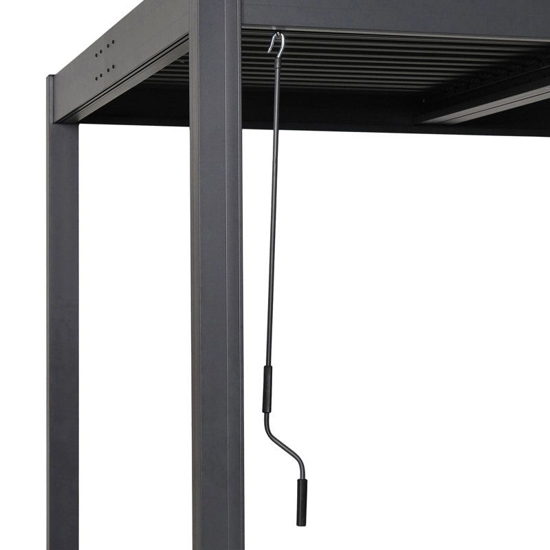 Pergola en aluminium noir Byron avec toit à persiennes réglable