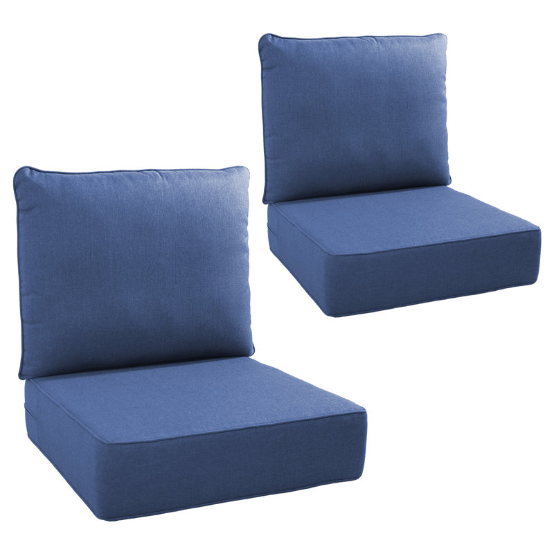 Ensemble de coussins et coussins de patio Allo 24 po x 22 po x 6 po Allo - intérieur / extérieur à siège profond résistant à l'eau et à la décoloration