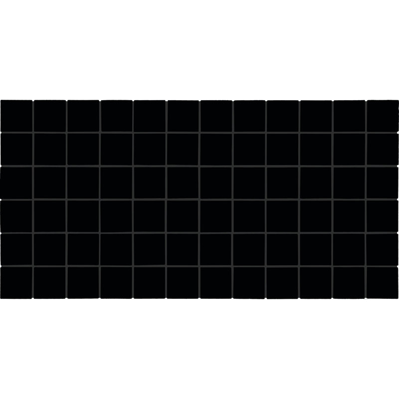 Ensemble de 12 mosaïques à joints droits 2 "x 2" Color Wheel Mosaics, Noir, noir, noir, noir