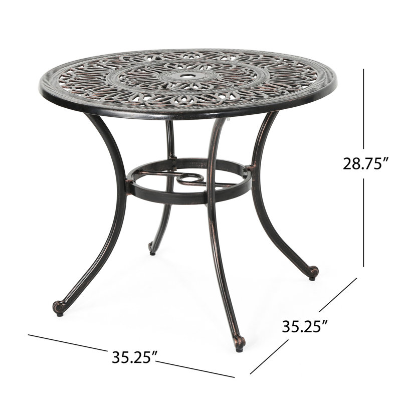 Table brillante en aluminium coulé pour balcons - Style élégant et moderne