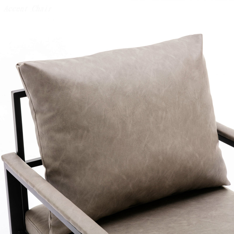 Faux Leather Armchair, Gray PU