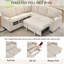 Canapé-lit modulaire en L avec lit escamotable et rangement, canapé-lit 5 places avec chargement USB, conception convertible pour salon, appartement, tissu en velours côtelé-877444102