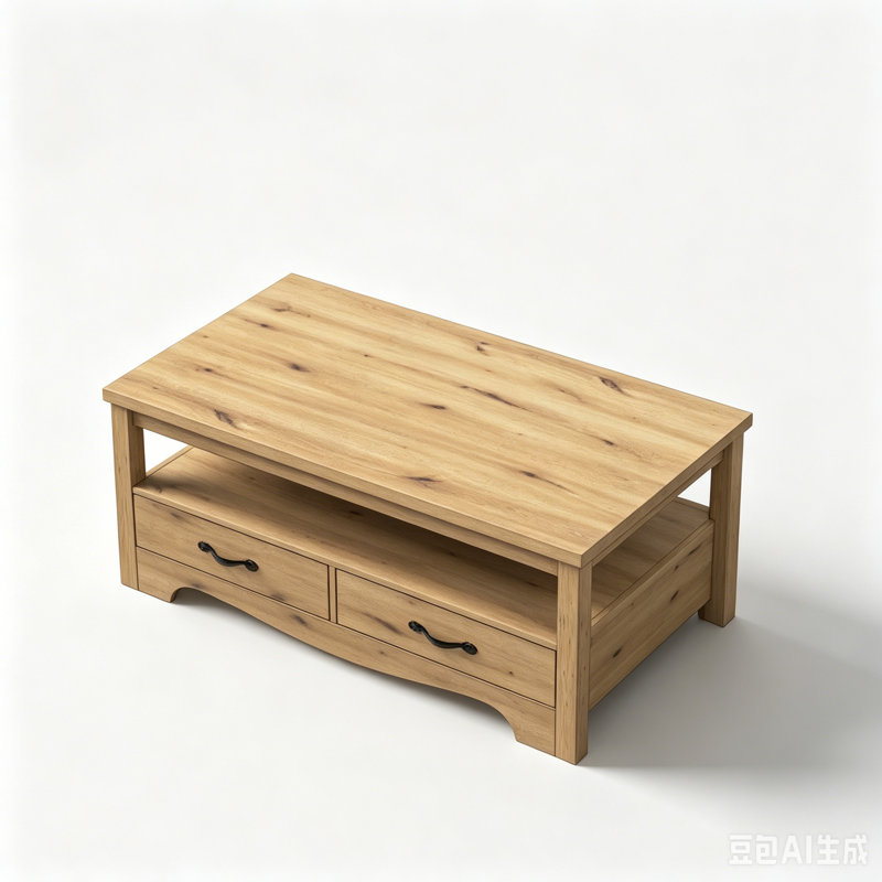 Hulett Coffee Table with Storage, Oak wood