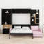 Grand lit escamotable avec canapé et tablettes de rangement, station de charge et lumière DEL, armoire murale escamotable en bois avec canapé et armoire de rangement-1221012692