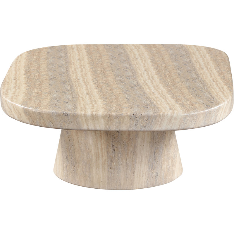 Table basse intérieure / extérieure en béton Deason, Travertin
