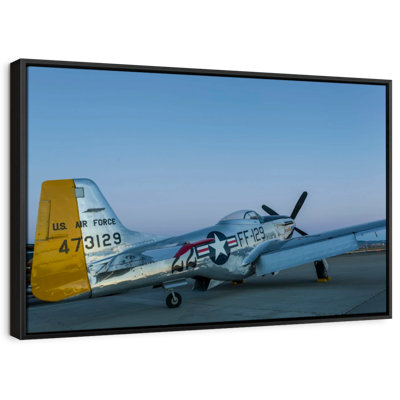 " Silver WW2 Airplane Canvas Print "