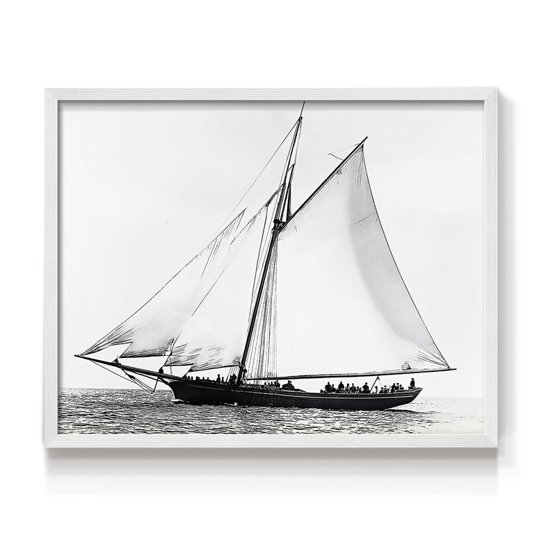 Série nautique - XLV III - Reproduction encadrée - Restickable, H 16 po x l 20 po, Blanc