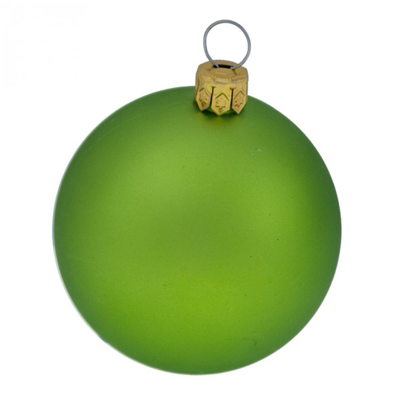 Bauble, Lime Green Satin, 6cm H x 6cm W x 6cm D
