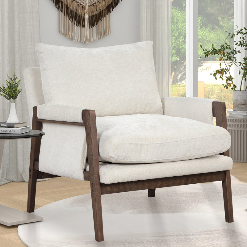 Blerton Mid-Century Modern Velvet Accent Chair