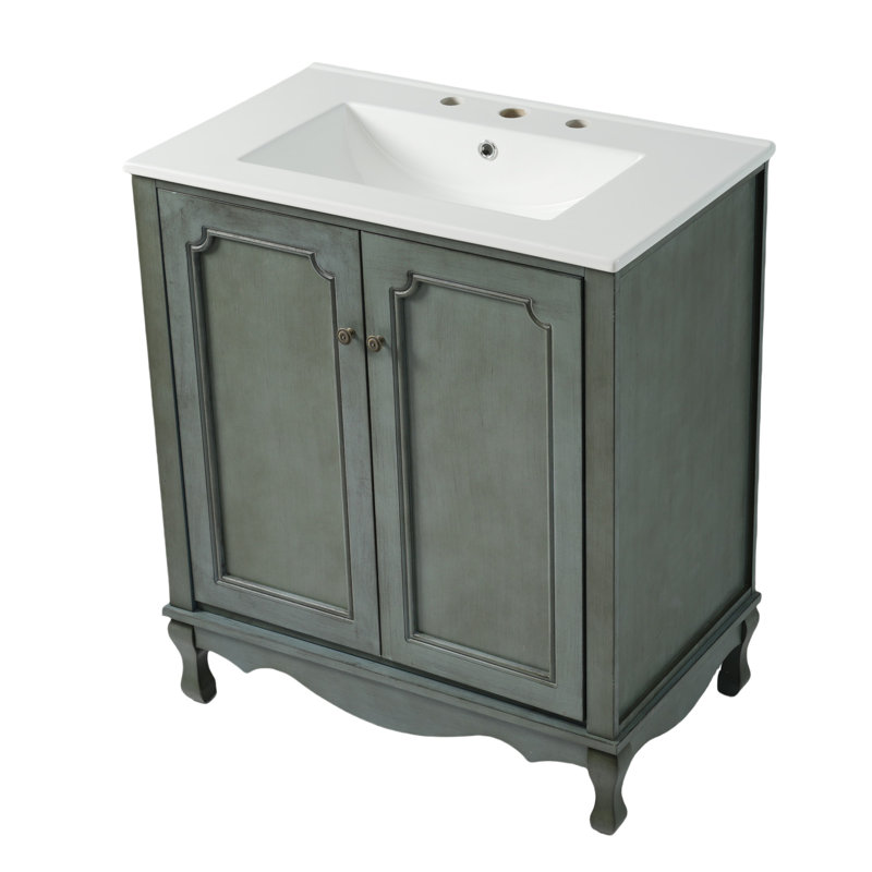 Bathroom Vanity With Rectangle Ceramic Sink