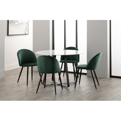 Mario 46cm H Velvet Upholstered Metal Side Chair