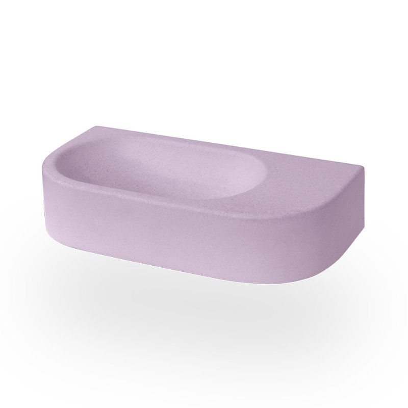 Newterra 21.75" Wall/Vessel Bathroom Sink, Lilac, No Holes