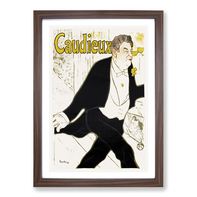 Caudious by Henri de Toulouse-Lautrec - Picture Frame Painting, Walnut Framed, 65cm H x 48cm W x 2cm D