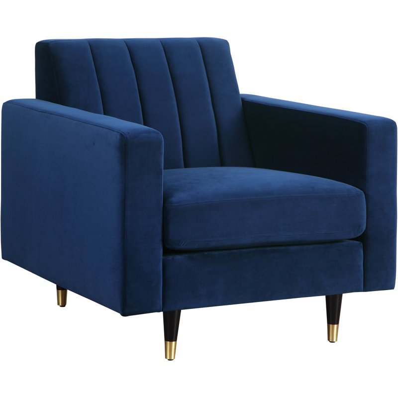 Conn Velvet Armchair, Navy Velvet