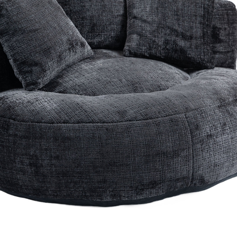 Mason Chenille Bean Bag Lounger, Black
