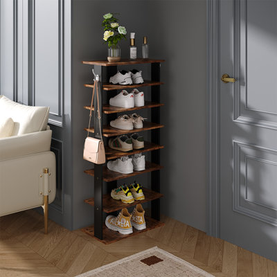 14 Pair Solid Wood Shoe Rack