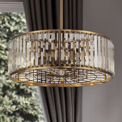 Peysley 23" 6-Light Fandelier with Remote Control