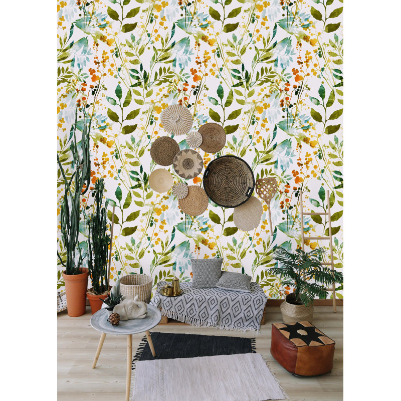 Murale à peindre boho à ressorts à ressorts à main, l 25 po x H 100 po