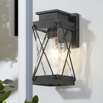 Lanterne murale d'extérieur moderne 1 lumière noire