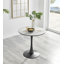 Ellis White Marble Effect Melamine Round Dining Table Set with 2 Modern Faux Leather Dining Chairs-87463860-81912242