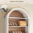 75.8" Farmhouse Arched Bookcase, 6-Tier Wooden Storage Organizer, Open Display and Storage Rack-1133838593