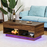 Table basse à plateau relevable avec bande lumineuse DEL RVB Kheira