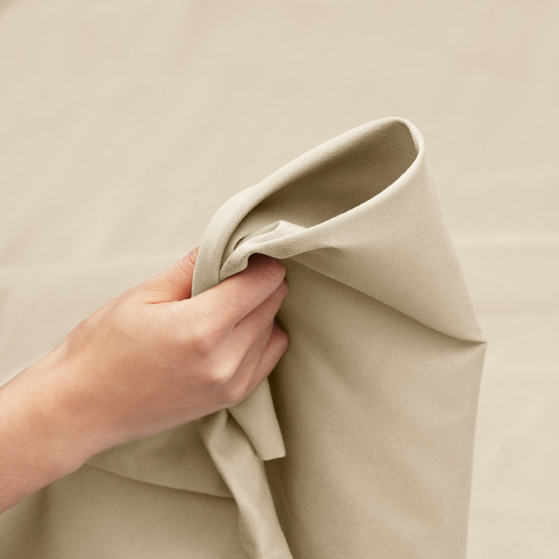 Ensemble de draps luxueux en microfibre, Beige-crème, Double