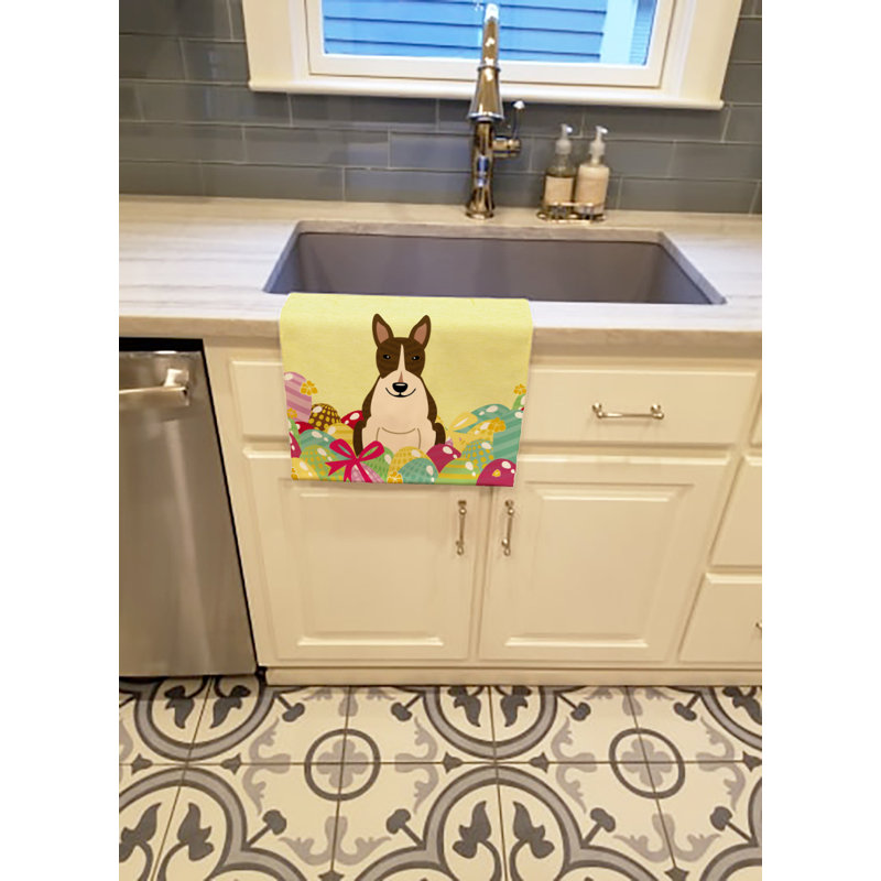 Chiffons rectangulaire en terrier de pâques œufs brun foncé