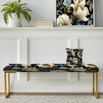 Banc rembourré or