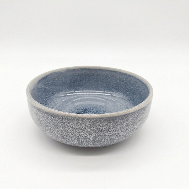 Reactive Ash Blue Glaze Dinnerware Cereal Bowl 6pc Set 16cm