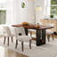 Table compacte en noyer et noir avec 4/6 chaises en tissu, style compact pour la cuisine / salle à manger-1786355358-1786355352